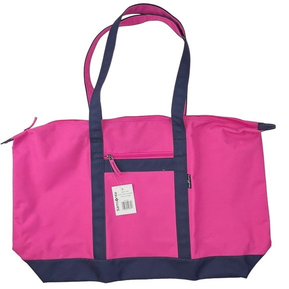 Samsonite Bags Nwts Samsonite Yacht Tote Fuchsia Pink Navyblue